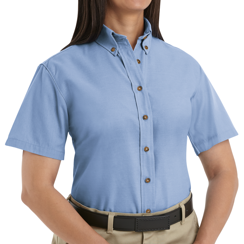 Women's Short Sleeve Poplin Dress Shirt image number 3