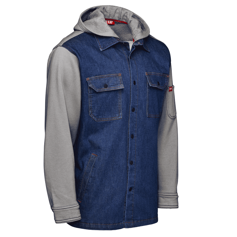 Men&rsquo;s Denim and Fleece Hooded Shirt Jacket image number 8