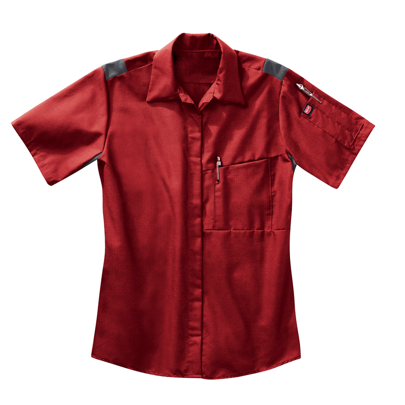 Women's Short Sleeve Performance Plus Shop Shirt with OilBlok Technology image number 2