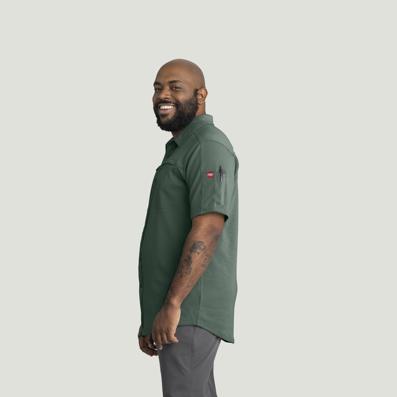 Men's Snap Front Jersey Short Sleeve Work Shirt image number 3