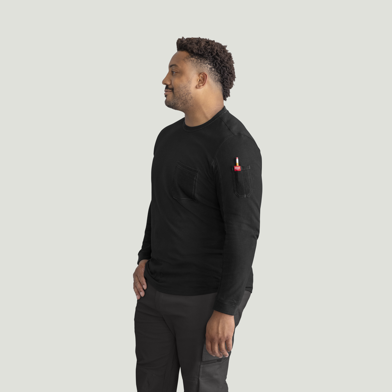 Men's Slim Fit Cotton Long Sleeve Pocket T-Shirt image number 7