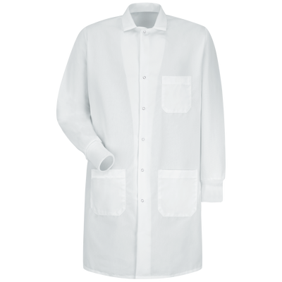 Unisex Specialized Cuffed Lab Coat with Exterior Pocket