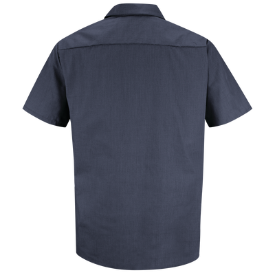 Men's Short Sleeve Geometric Microcheck Work Shirt