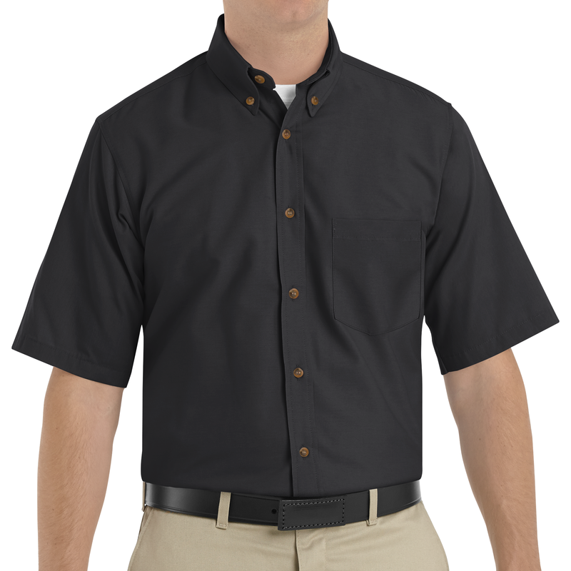 Black short sleeve dress shirt top