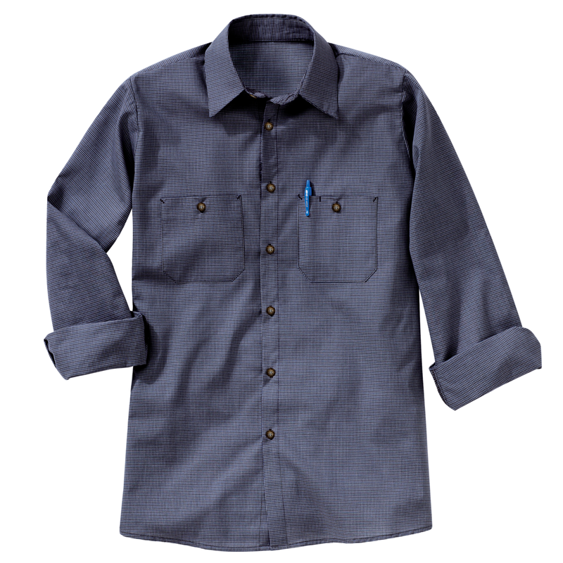 Men's Long Sleeve Microcheck Uniform Shirt image number 3