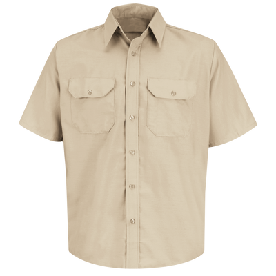 Men's Short Sleeve Solid Dress Uniform Shirt