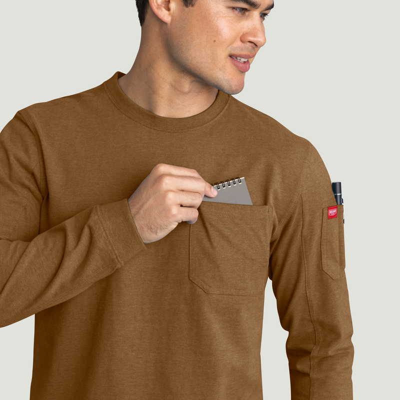 Men's Slim Fit Cotton Long Sleeve Pocket T-Shirt image number 14