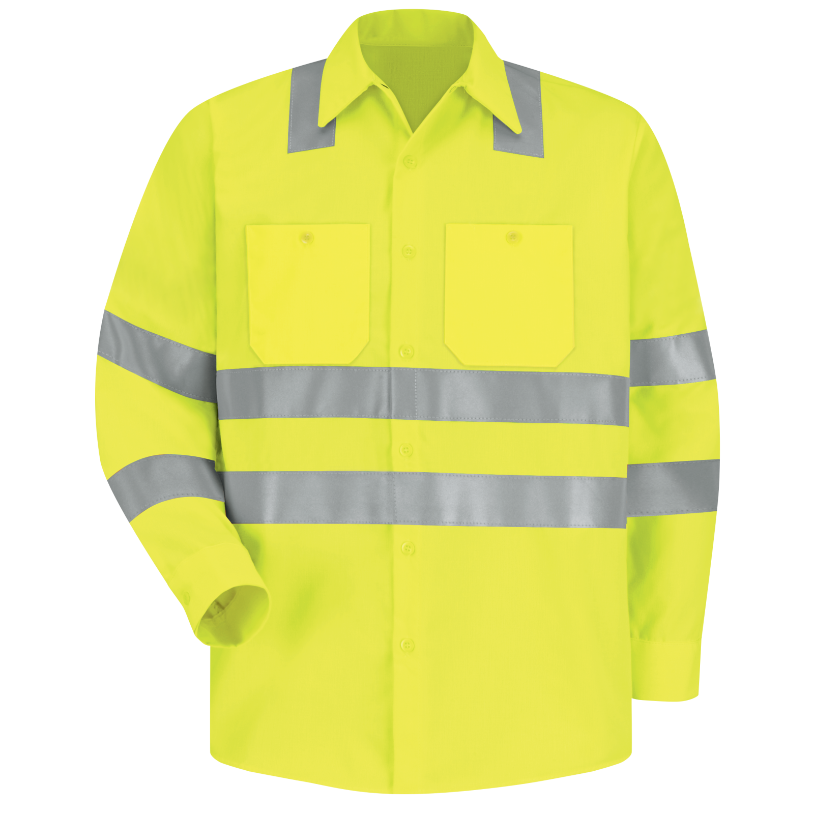 Men's HiVisibility Long Sleeve Work Shirt Type R, Class 3 Red Kap®