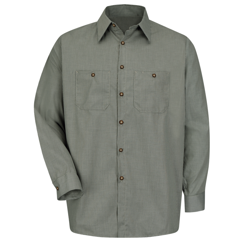 Men's Long Sleeve Microcheck Uniform Shirt image number 0
