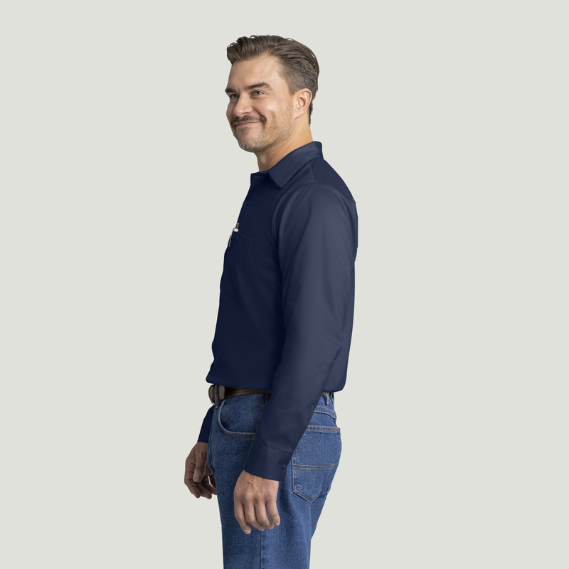 Men's Long Sleeve Wrinkle-Resistant Cotton Work Shirt image number 3