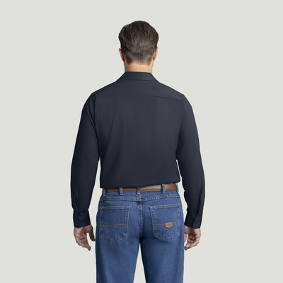 Men's Long Sleeve Wrinkle-Resistant Cotton Work Shirt