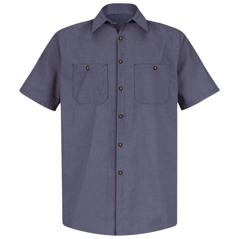 Men's Short Sleeve Microcheck Uniform Shirt image number 1