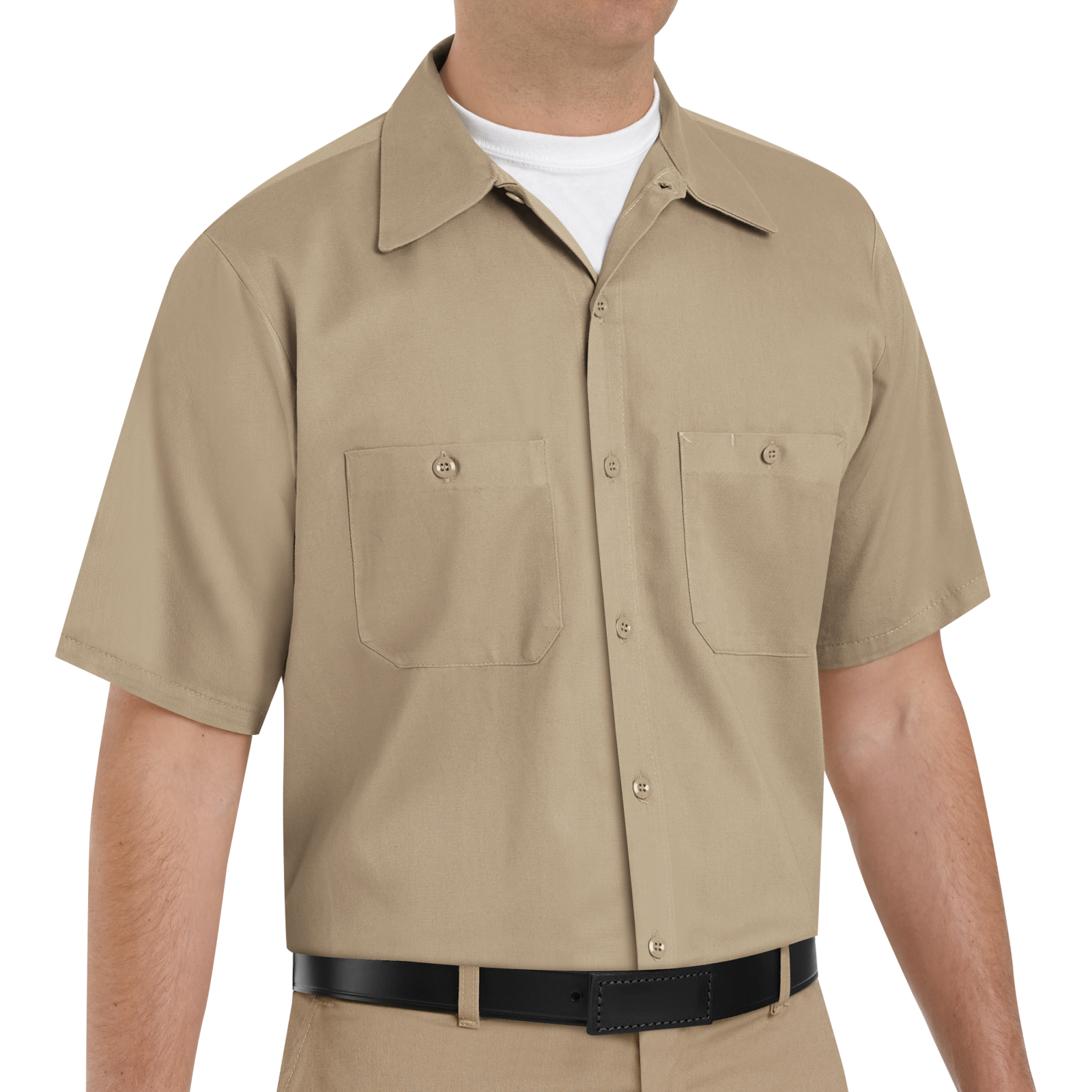 Red Kap Men's Short Sleeve Work Shirt Size Medium Tan 
