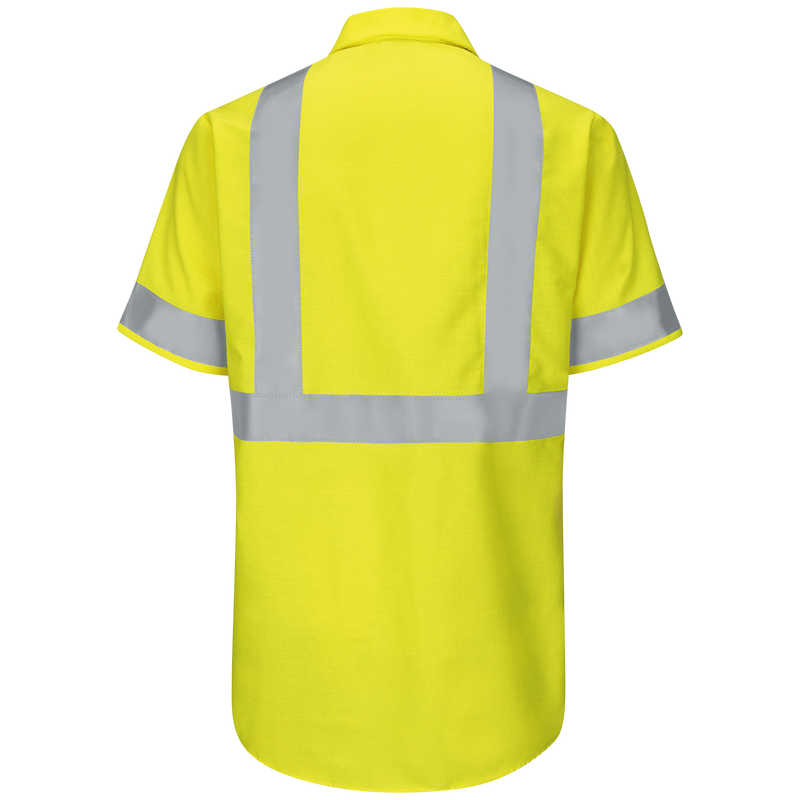Men's Hi-Visibility Short Sleeve Ripstop Work Shirt - Type R, Class 2 image number 2