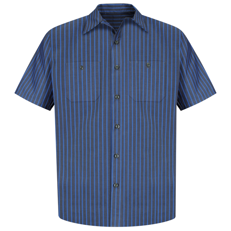 Men's Short Sleeve Industrial Stripe Work Shirt image number 1