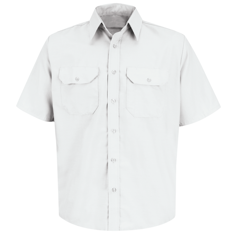Men's Short Sleeve Solid Dress Uniform Shirt image number 1