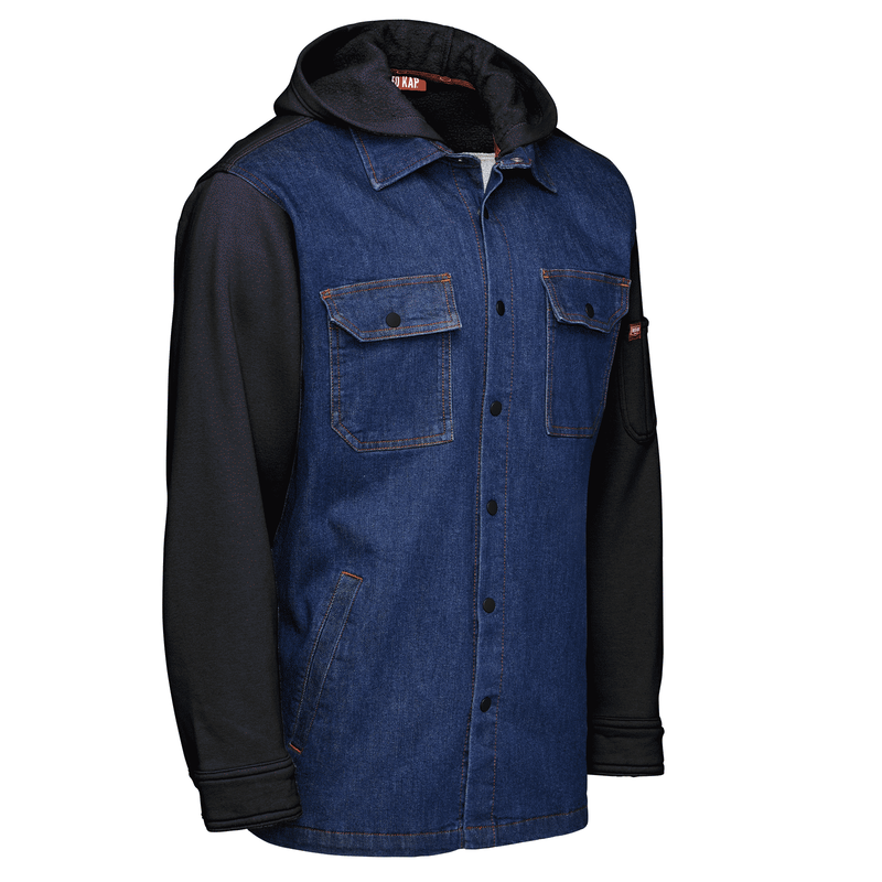 Men&rsquo;s Denim and Fleece Hooded Shirt Jacket image number 8