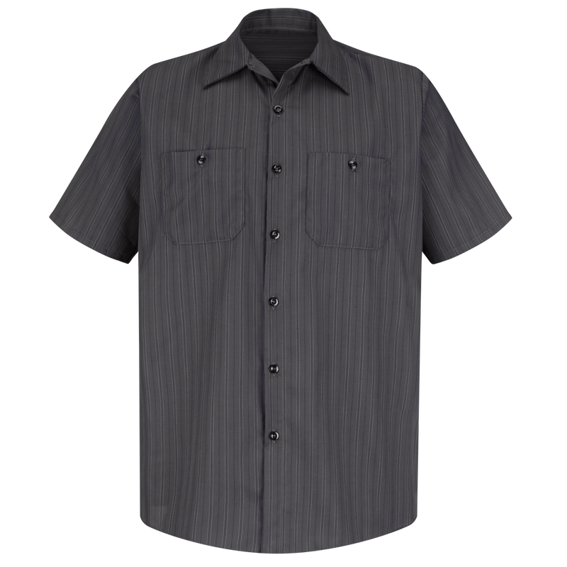 Men's Short Sleeve Striped Work Shirt image number 1