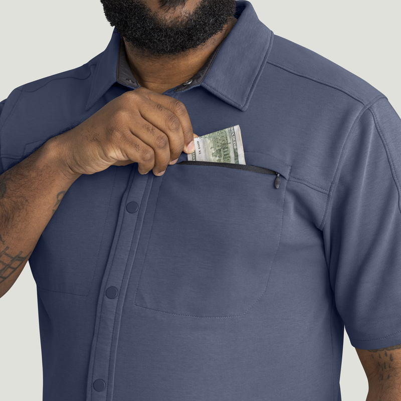 Men's Snap Front Jersey Short Sleeve Work Shirt image number 15