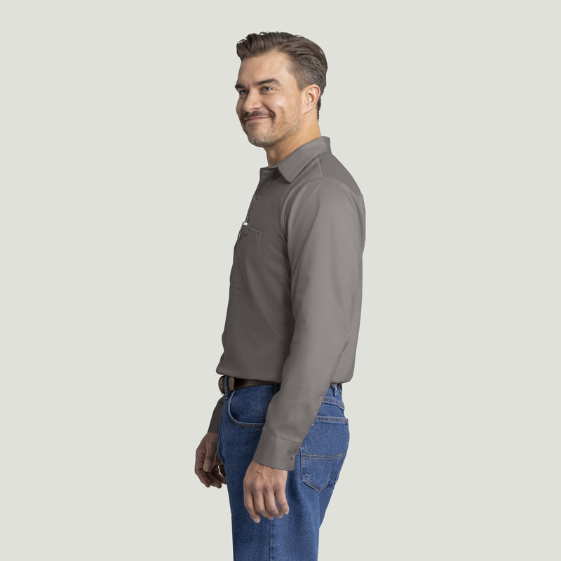 Men's Long Sleeve Wrinkle-Resistant Cotton Work Shirt image number 3