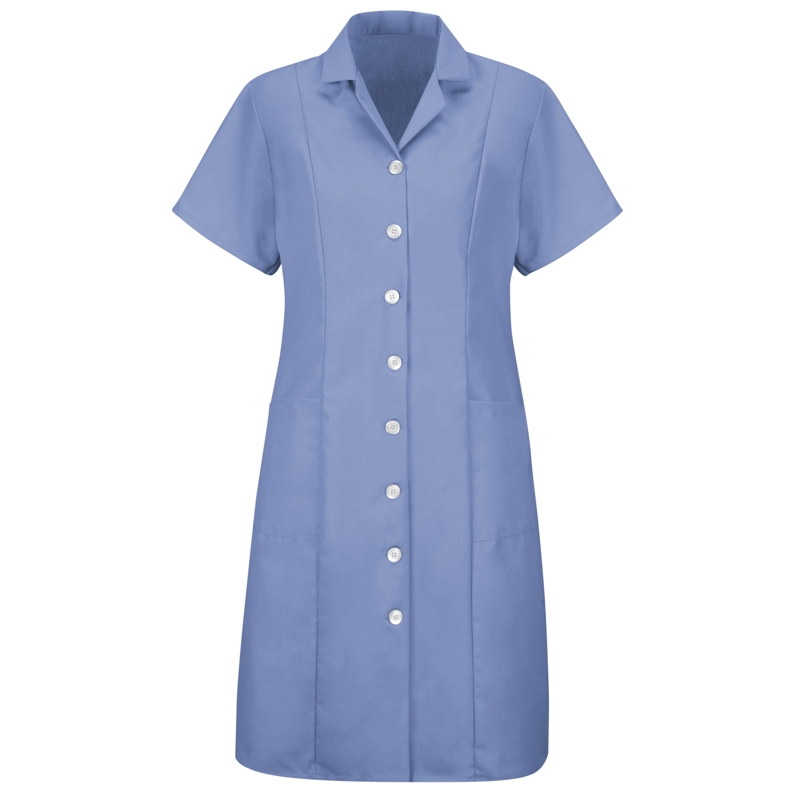 red dress button front