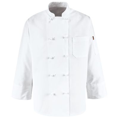 Ten Knot Button Chef Coat with Thermometer Pocket