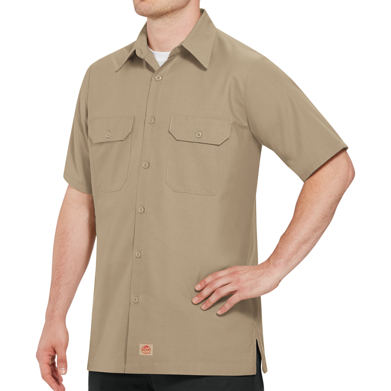 Men's Short Sleeve Solid Rip Stop Shirt image number 3