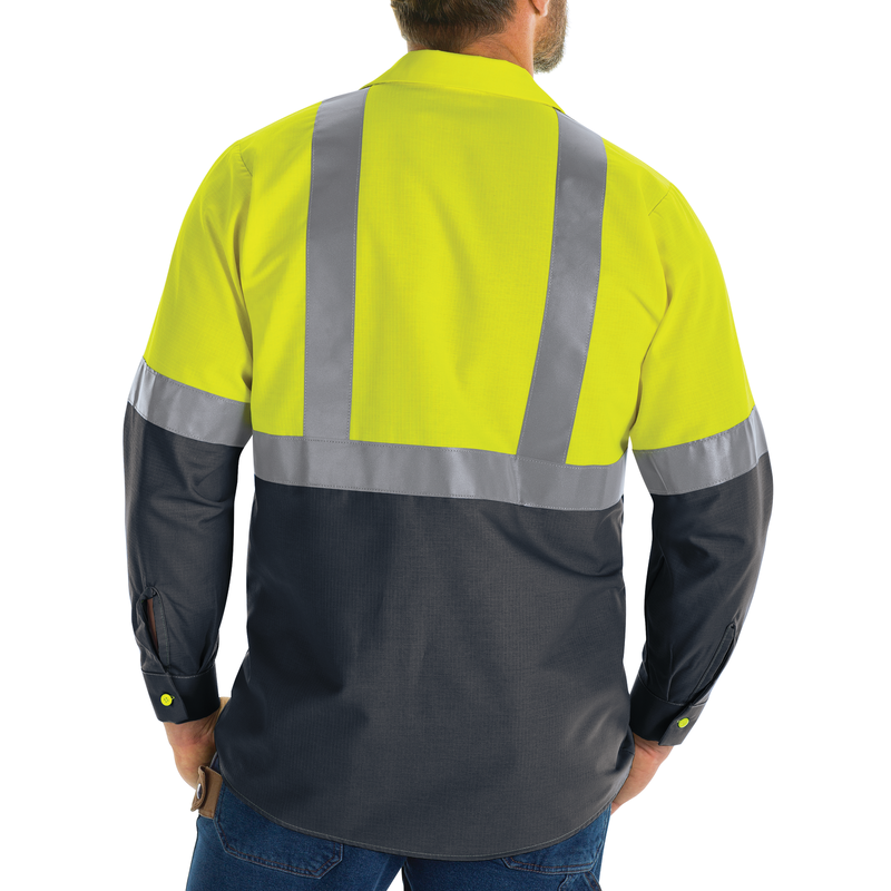 Hi-Visibility Long Sleeve Color Block Ripstop Work Shirt - Type R, Class 2 image number 5