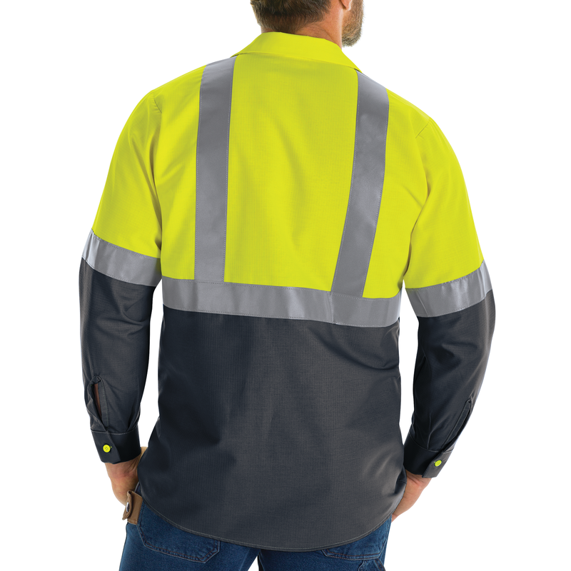 Hi-Visibility Long Sleeve Color Block Ripstop Work Shirt - Type R, Class 2 image number 4