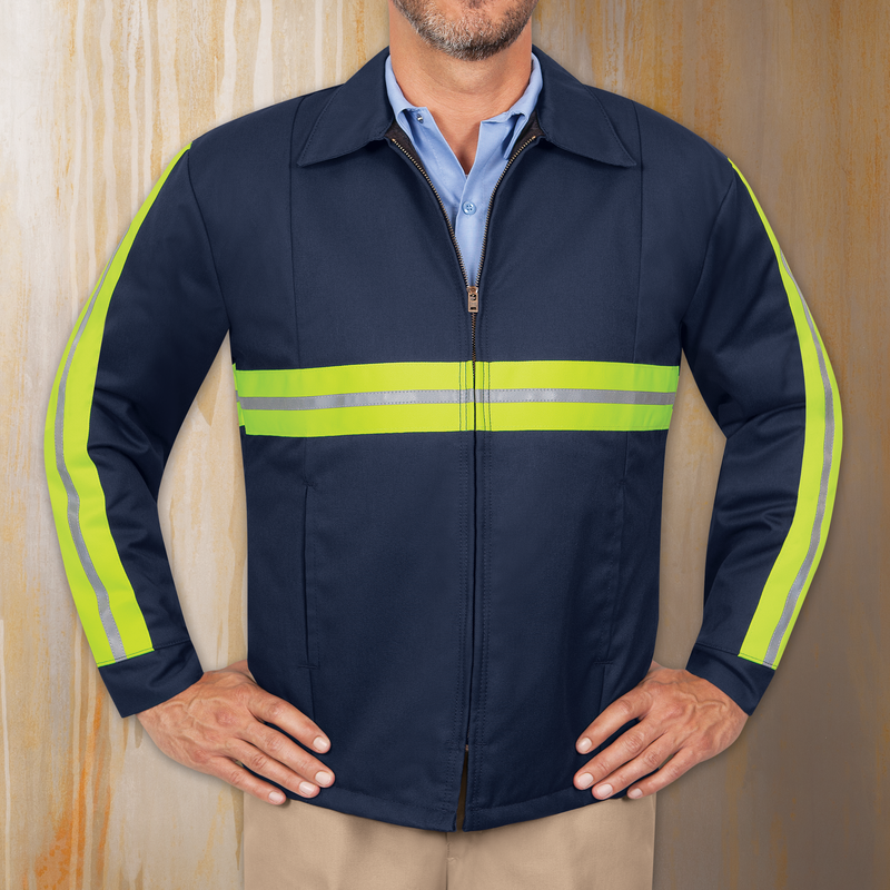 Men s Enhanced Visibility Perma Lined Panel Jacket Red Kap