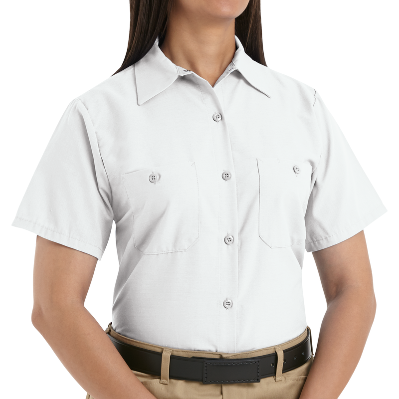 Women's Short Sleeve Industrial Work Shirt image number 6