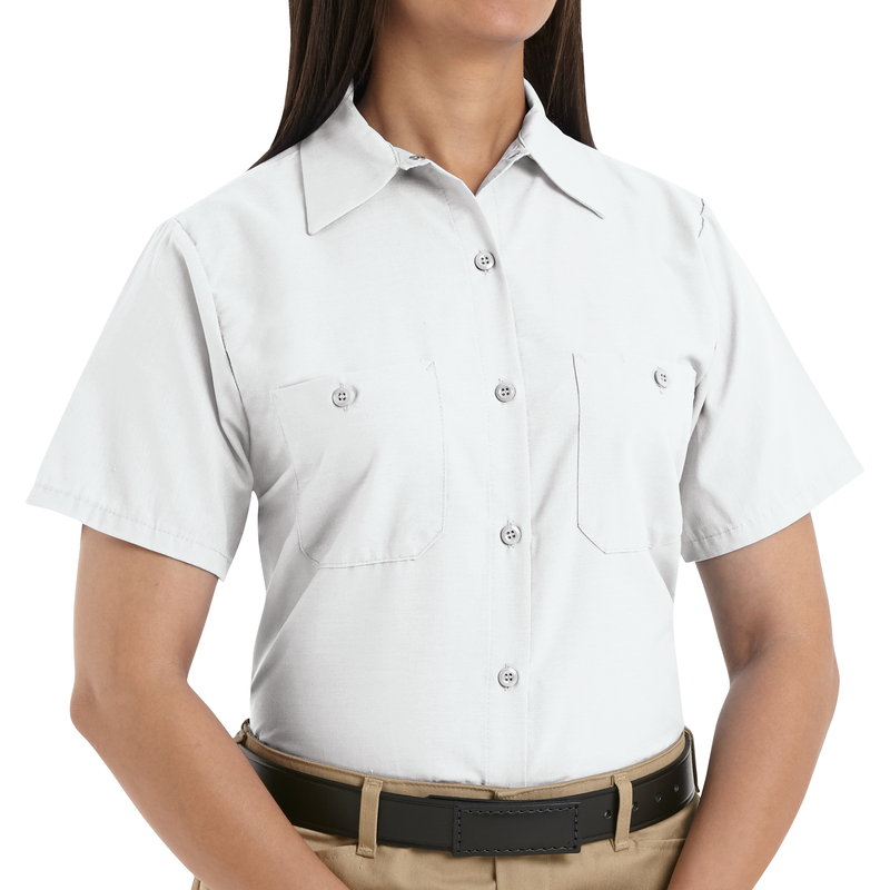 Women's Short Sleeve Industrial Work Shirt image number 5