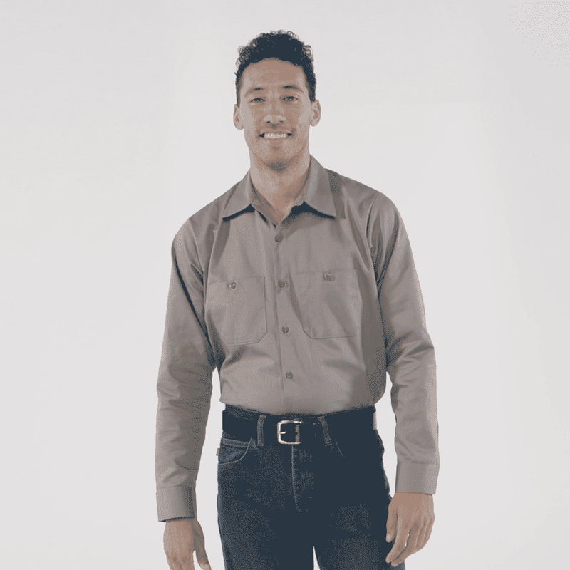 Men's Long Sleeve Wrinkle-Resistant Cotton Work&nbsp;Shirt image number 12