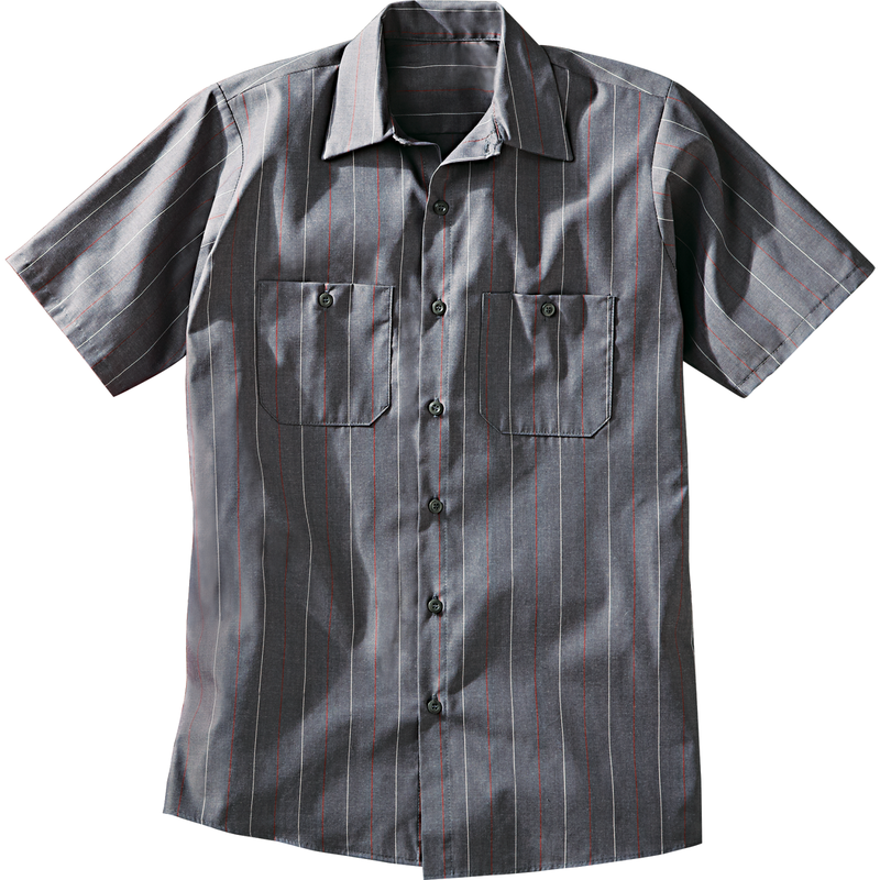 Men's Short Sleeve Industrial Stripe Work Shirt image number 8