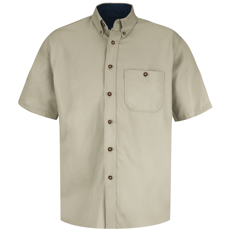 Men's Short Sleeve Cotton Contrast Dress Shirt image number 0