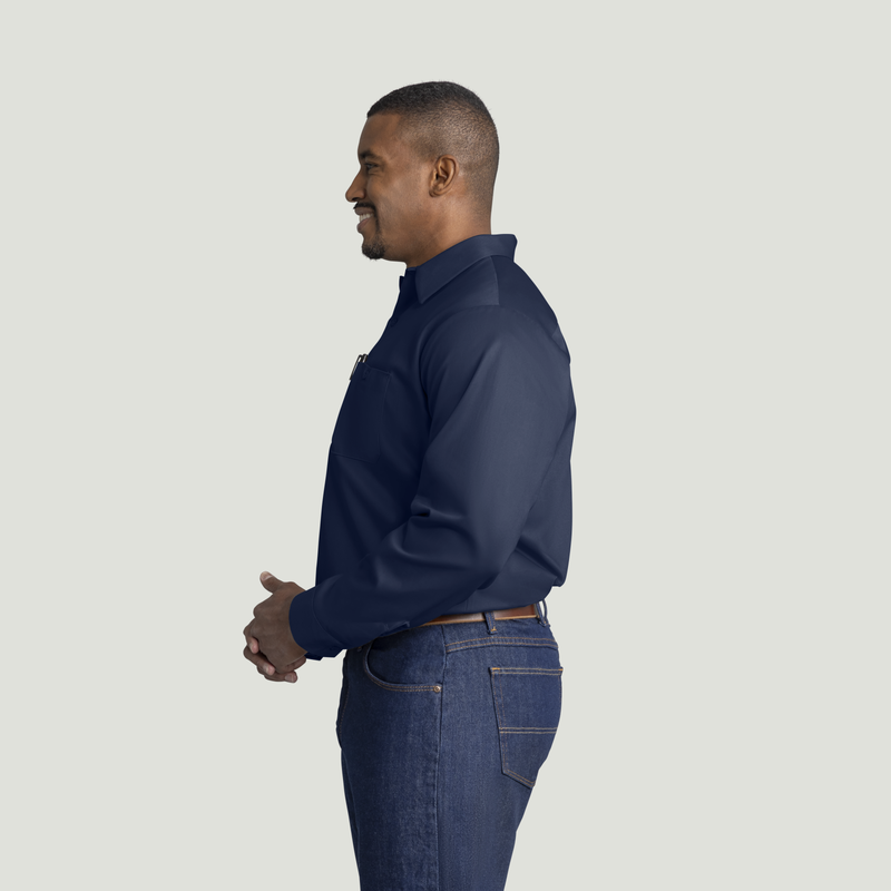 Men's Long Sleeve Wrinkle-Resistant Cotton Work Shirt image number 7