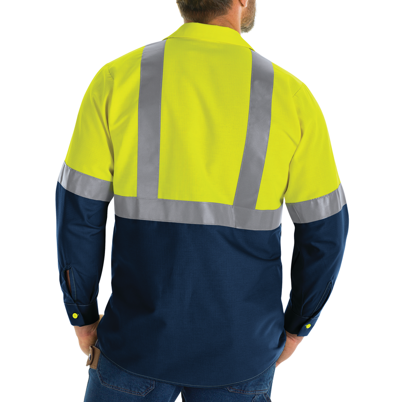 Hi-Visibility Long Sleeve Color Block Ripstop Work Shirt - Type R, Class 2 image number 4