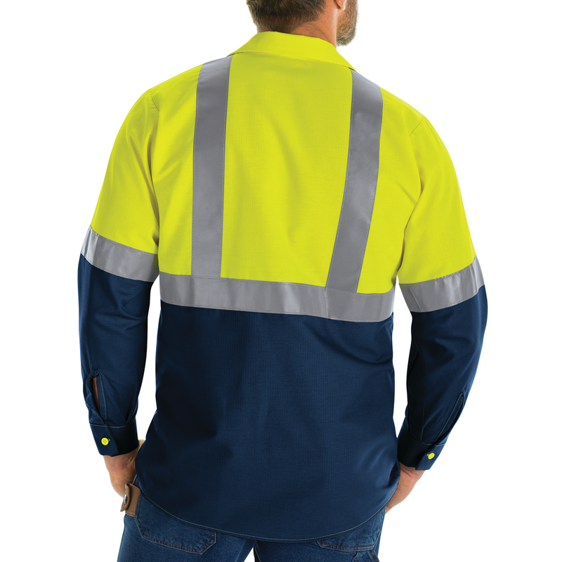 Hi-Visibility Long Sleeve Color Block Ripstop Work Shirt - Type R, Class 2 image number 5