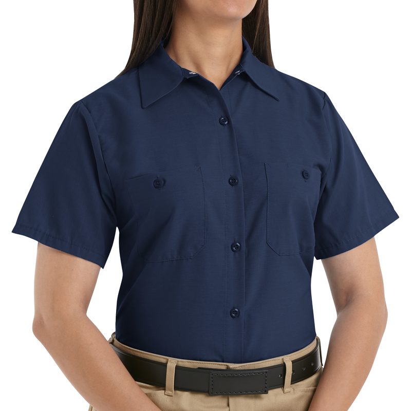 Women's Short Sleeve Industrial Work Shirt image number 5