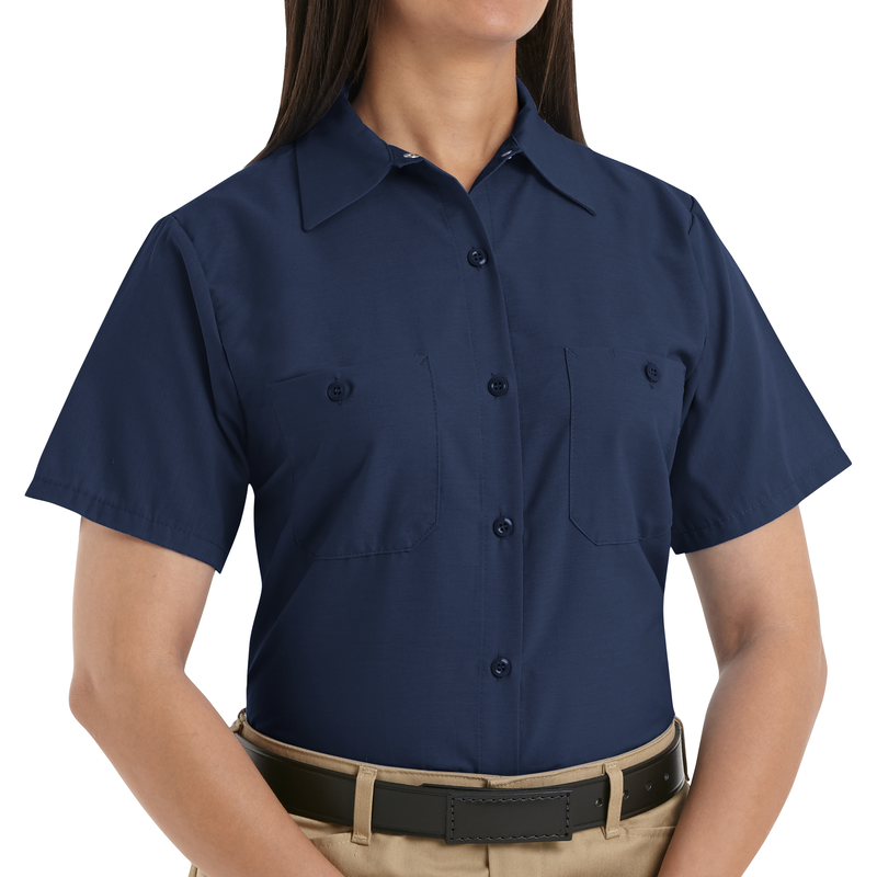 Women's Short Sleeve Industrial Work Shirt image number 3