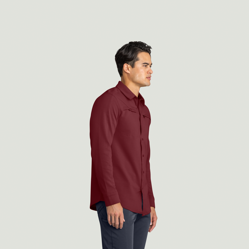 Men's Snap Front Jersey Long Sleeve Work Shirt image number 4
