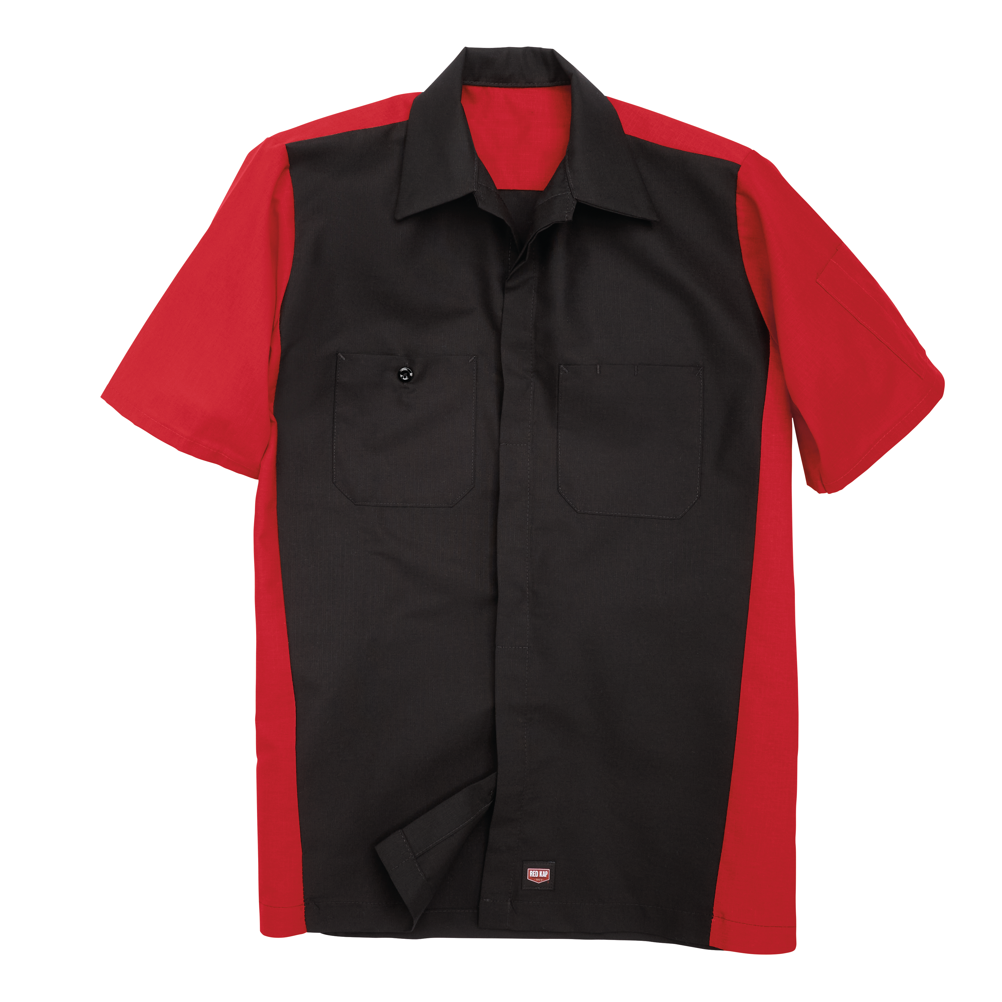 Red Kap Standard Short Sleeve Two-Tone Crew Shirt Charcoal/Orange X-Large 