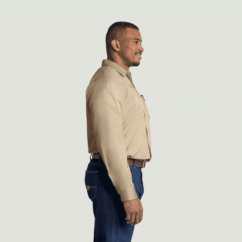 Men's Long Sleeve Wrinkle-Resistant Cotton Work&nbsp;Shirt image number 8