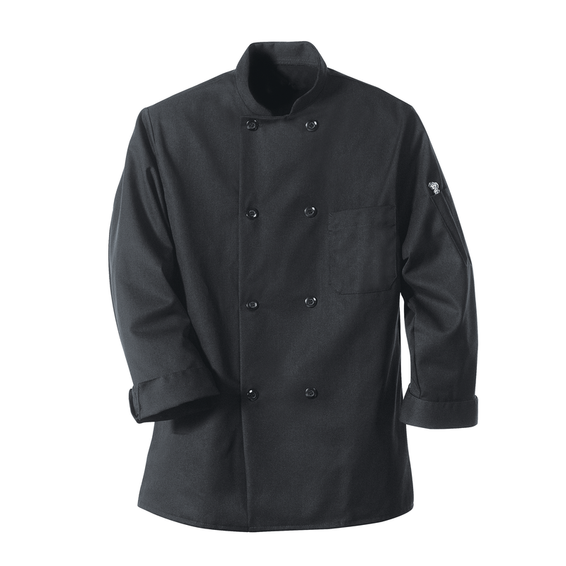 Eight Pearl Button Black Chef Coat image number 2