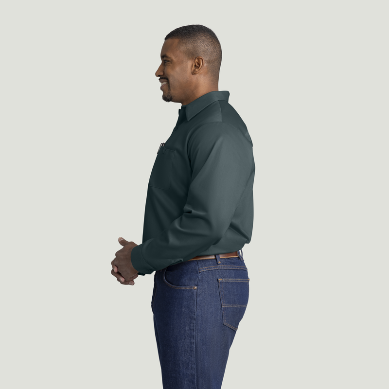 Men's Long Sleeve Wrinkle-Resistant Cotton Work Shirt image number 7