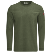 Men's Long Sleeve Slim Fit Cotton Pocket T-Shirt