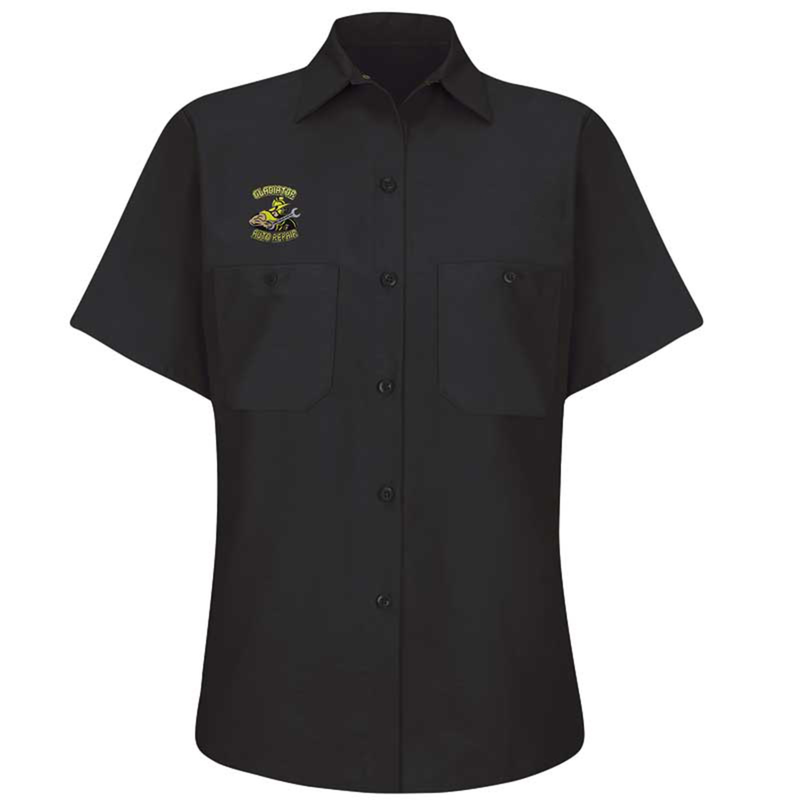 Women's Short Sleeve Industrial Work Shirt image number 4
