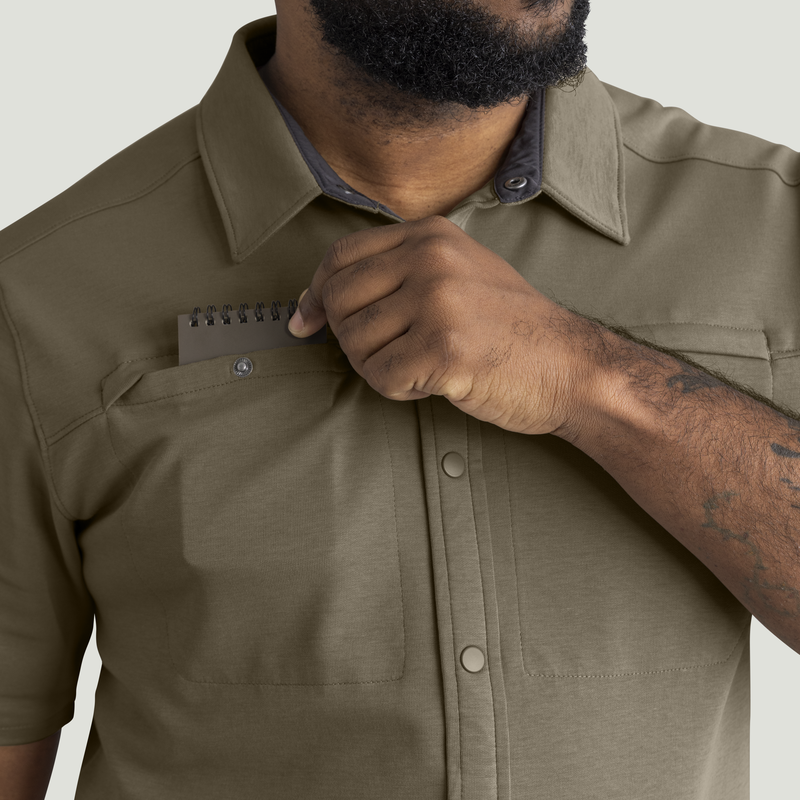 Men's Snap Front Jersey Short Sleeve Work Shirt image number 13