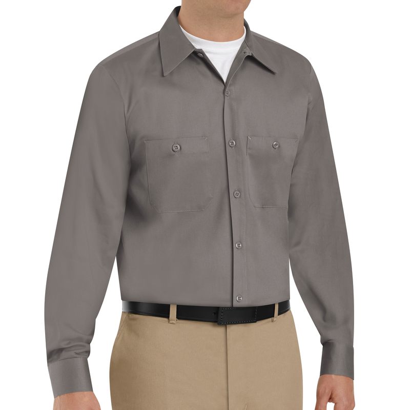 Men's Long Sleeve Wrinkle-Resistant Cotton Work Shirt image number 2