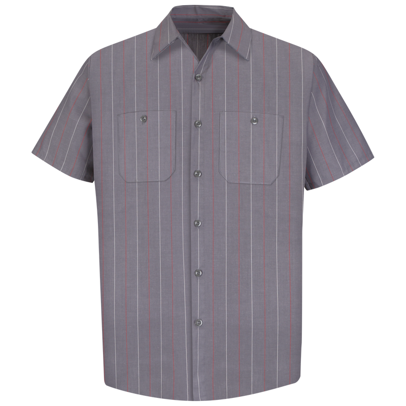 Men's Short Sleeve Industrial Stripe Work Shirt image number 1